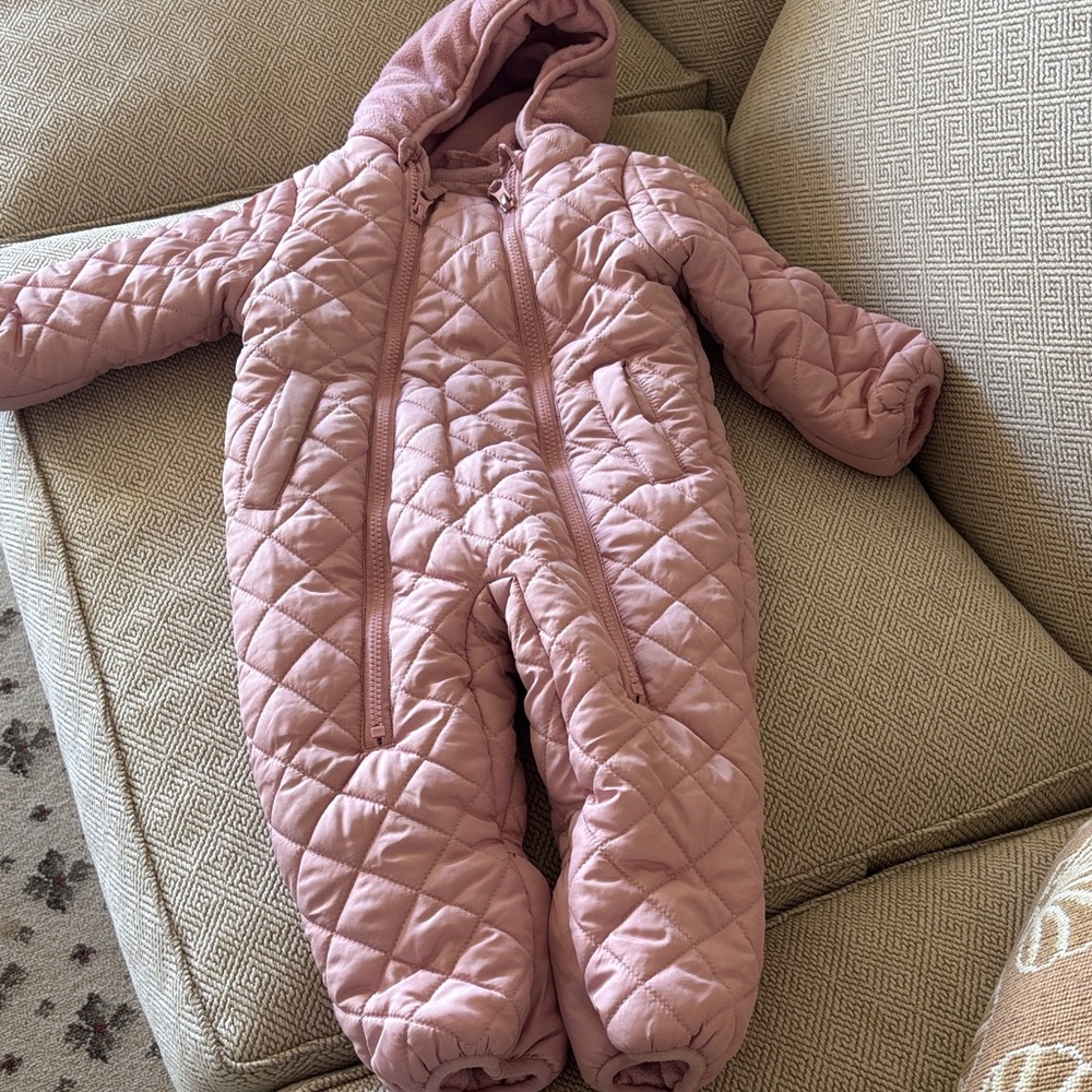 Free Country Quilted Pink  Baby Girl ‎ One Piece Snowsuit  12 Months